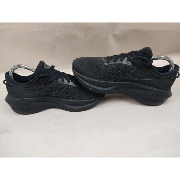 Saucony Women's Triumph 21 Sneaker All Black 7.5 Running Shoes Comfort - Picture 5 of 11